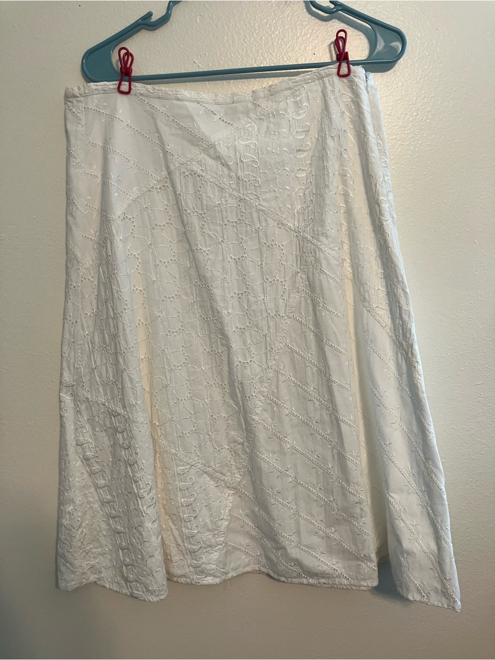 Marsh Landing White Eyelet Midi Skirt